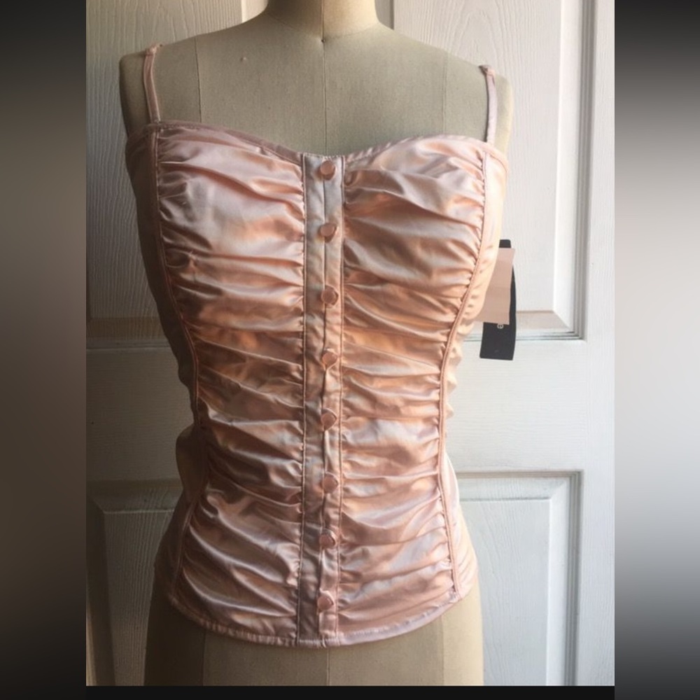 Pink satin top